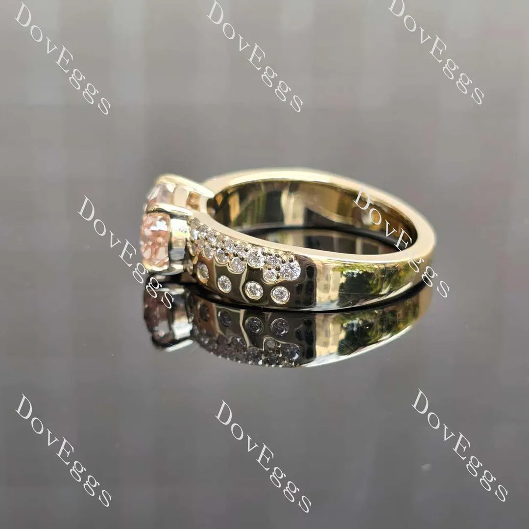 Pave brilliant lab diamond engagement ring set semi-mount only(Exclusively to DovEggs Stones)