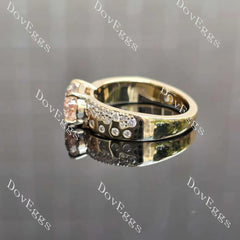 Pave brilliant lab diamond engagement ring set semi-mount only(Exclusively to DovEggs Stones)