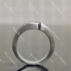 Criss cut channel set 1ct stardust grey moissnaite brushed finish engagement ring for man| Doveggs