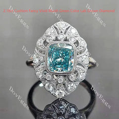 Bezel milgrain vintage engagement ring only semi-mount only(Exclusively to DovEggs Stones)
