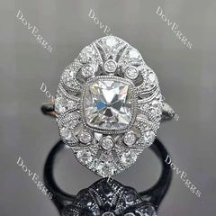 Bezel milgrain vintage engagement ring only semi-mount only(Exclusively to DovEggs Stones)