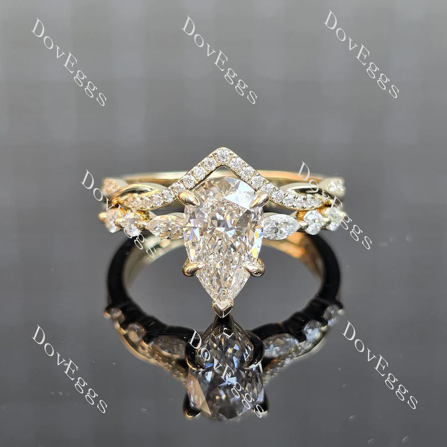 Pave side stones brilliant engagement ring set semi-mount only(Exclusively to DovEggs Stones)