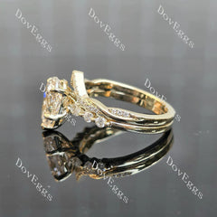 Pave side stones brilliant engagement ring set semi-mount only(Exclusively to DovEggs Stones)