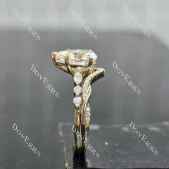 Pave side stones brilliant engagement ring set semi-mount only(Exclusively to DovEggs Stones)