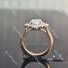 Floral vintage halo lab diamond engagement ring set semi-mount only(Exclusively to DovEggs Stones)