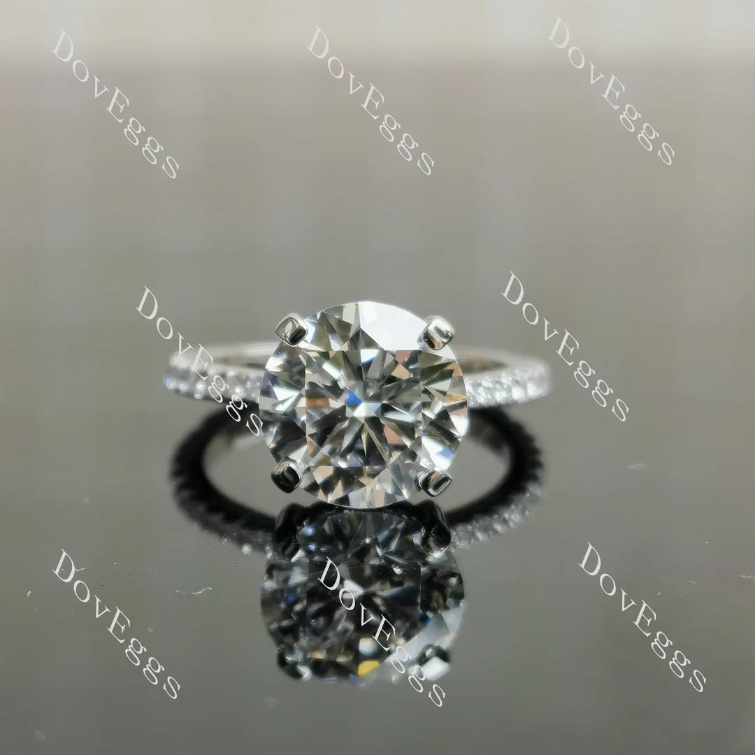 3/4 eternity pave engagement ring semi-mount only(Exclusively to DovEggs Stones)