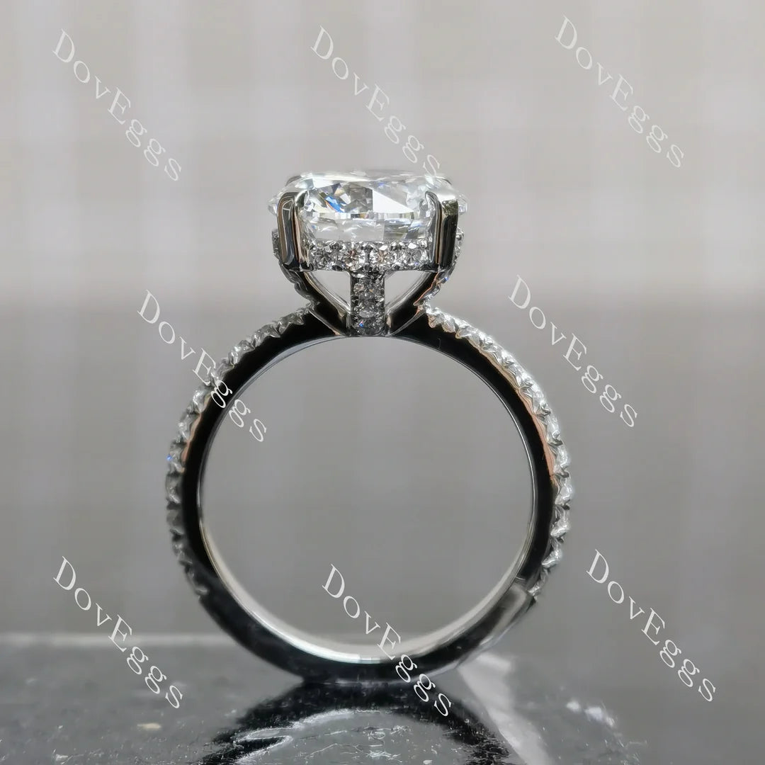 3/4 eternity pave engagement ring semi-mount only(Exclusively to DovEggs Stones)