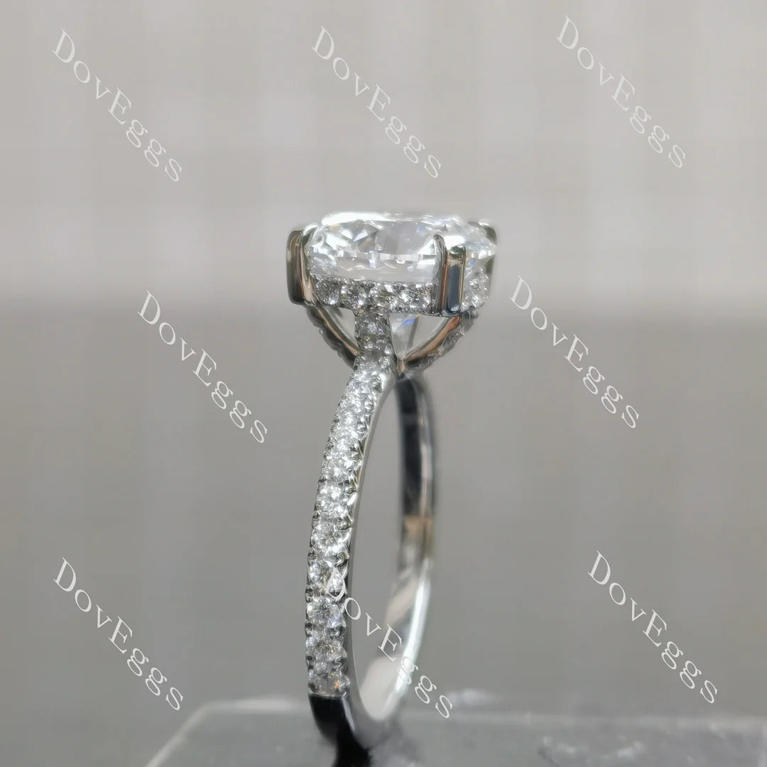 3/4 eternity pave engagement ring semi-mount only(Exclusively to DovEggs Stones)