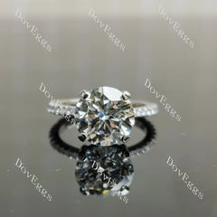 Round 3/4 eternity pave moissanite engagement ring| DovEggs