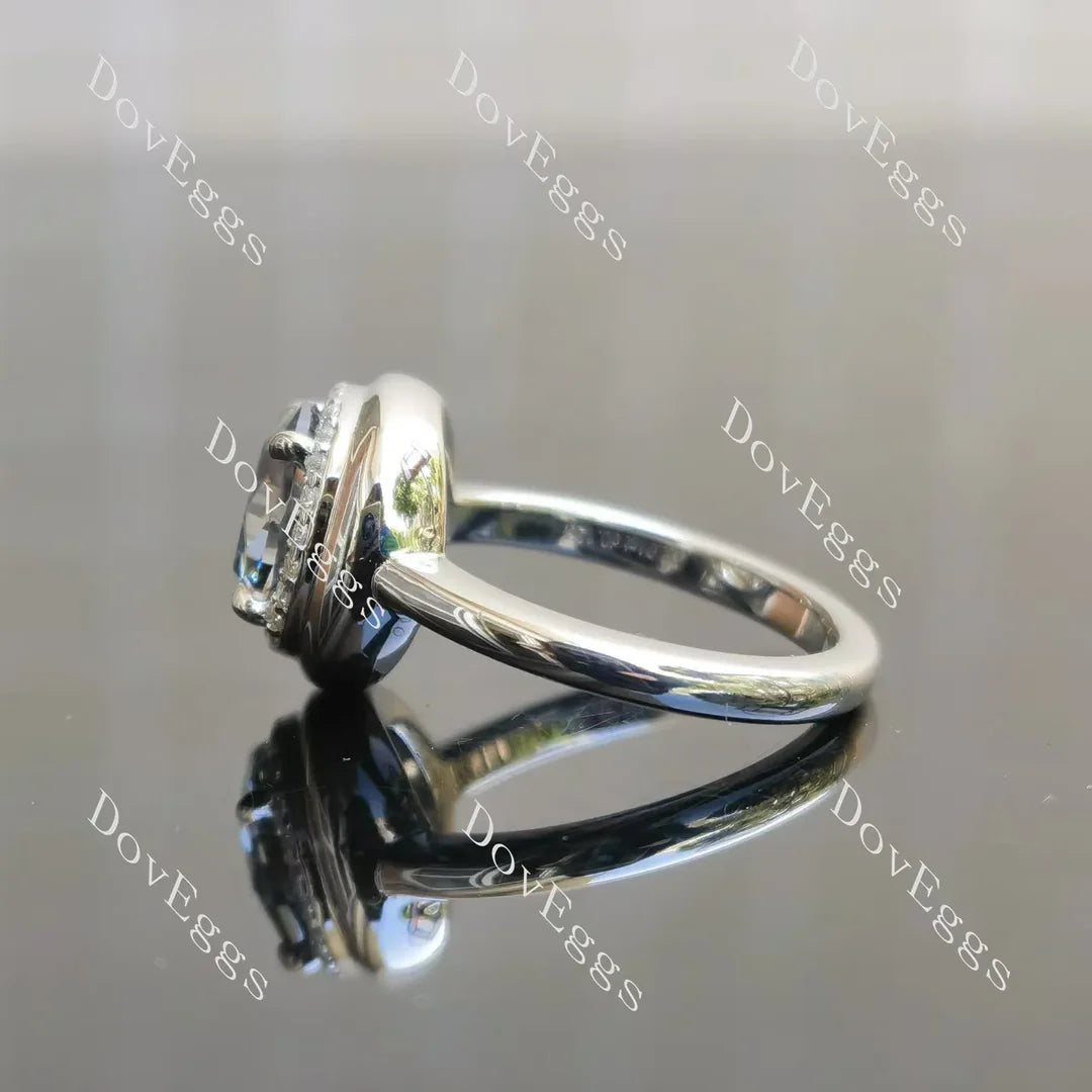 Candy button halo engagement ring semi-mount only(Exclusively to DovEggs Stones)