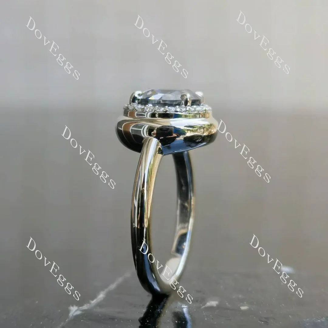 Candy button halo engagement ring semi-mount only(Exclusively to DovEggs Stones)