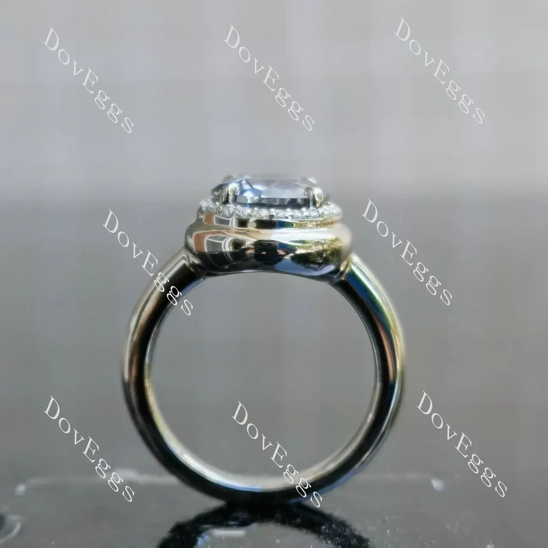 Candy button halo engagement ring semi-mount only(Exclusively to DovEggs Stones)