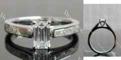 Emerald Erin-Emerald channel set moissanite engagement ring| DovEggs