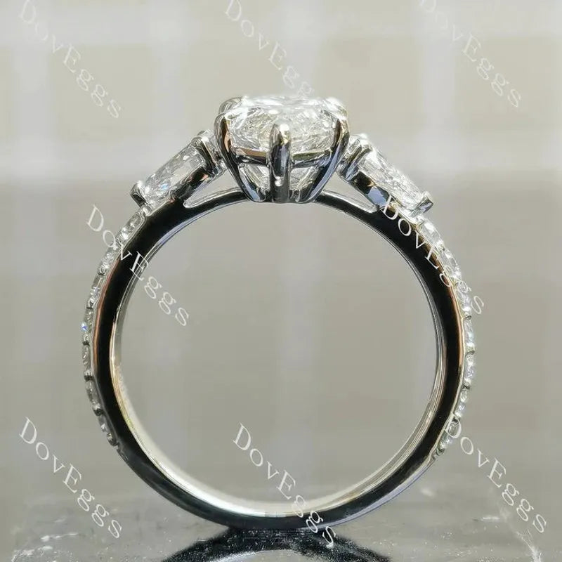 Side stone pave lab diamond engagement ring semi-mount only(Exclusively to DovEggs Stones)