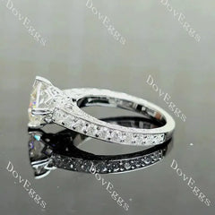 Rachael Vintage carved pave lab diamond engagement ring semi-mount only(Exclusively to DovEggs Stones)