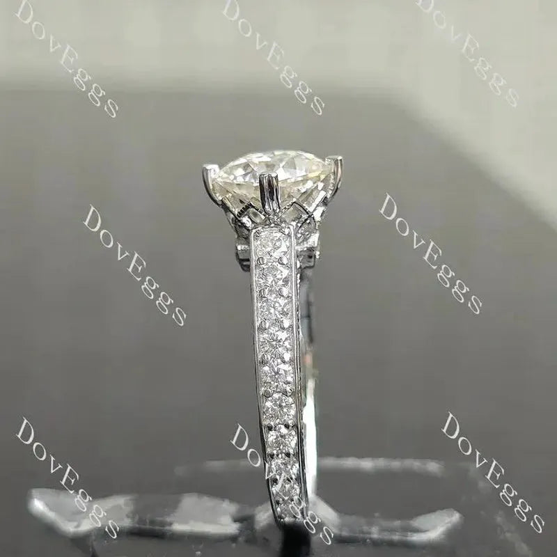 Rachael Vintage carved pave lab diamond engagement ring semi-mount only(Exclusively to DovEggs Stones)