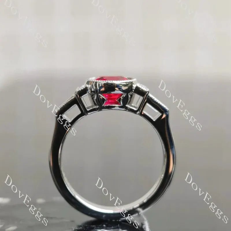 Vintage bezel milgrain side stones lab diamond engagement ring semi-mount only(Exclusively to DovEggs Stones)