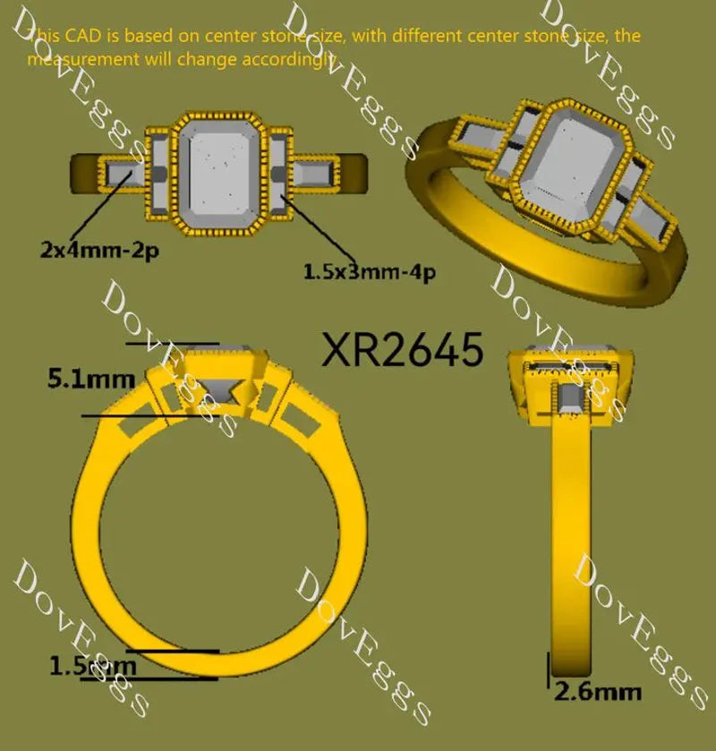 Vintage bezel milgrain side stones lab diamond engagement ring semi-mount only(Exclusively to DovEggs Stones)