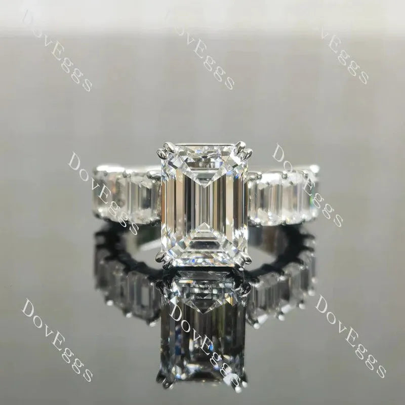 Side stones lab diamond engagement ring semi-mount only(Exclusively to DovEggs Stones)