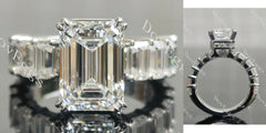 Side stones lab diamond engagement ring semi-mount only(Exclusively to DovEggs Stones)
