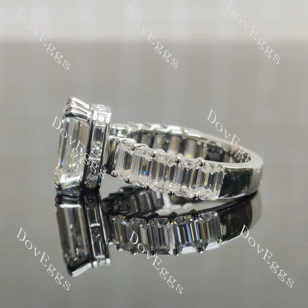 Side stones lab diamond engagement ring semi-mount only(Exclusively to DovEggs Stones)