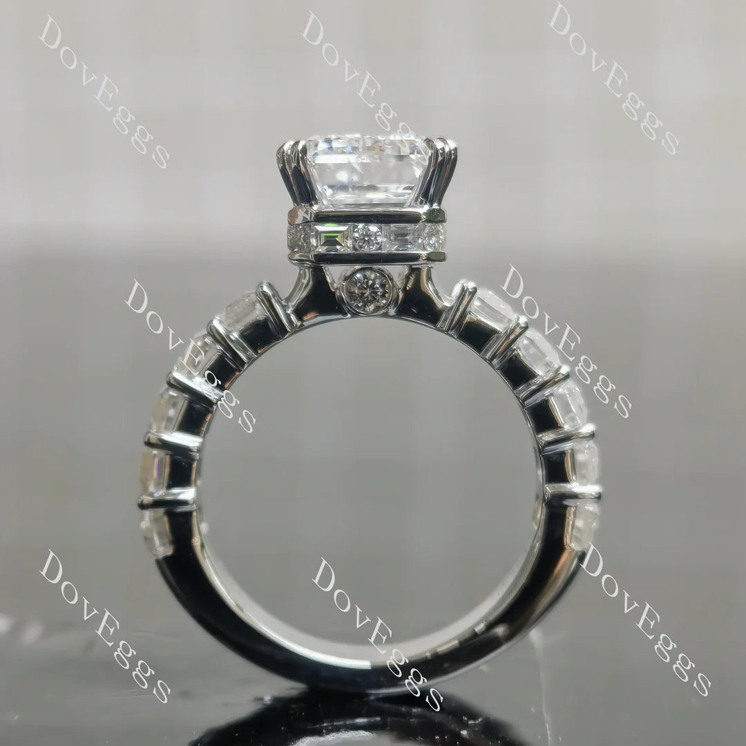 Side stones lab diamond engagement ring semi-mount only(Exclusively to DovEggs Stones)
