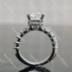Side stones lab diamond engagement ring semi-mount only(Exclusively to DovEggs Stones)
