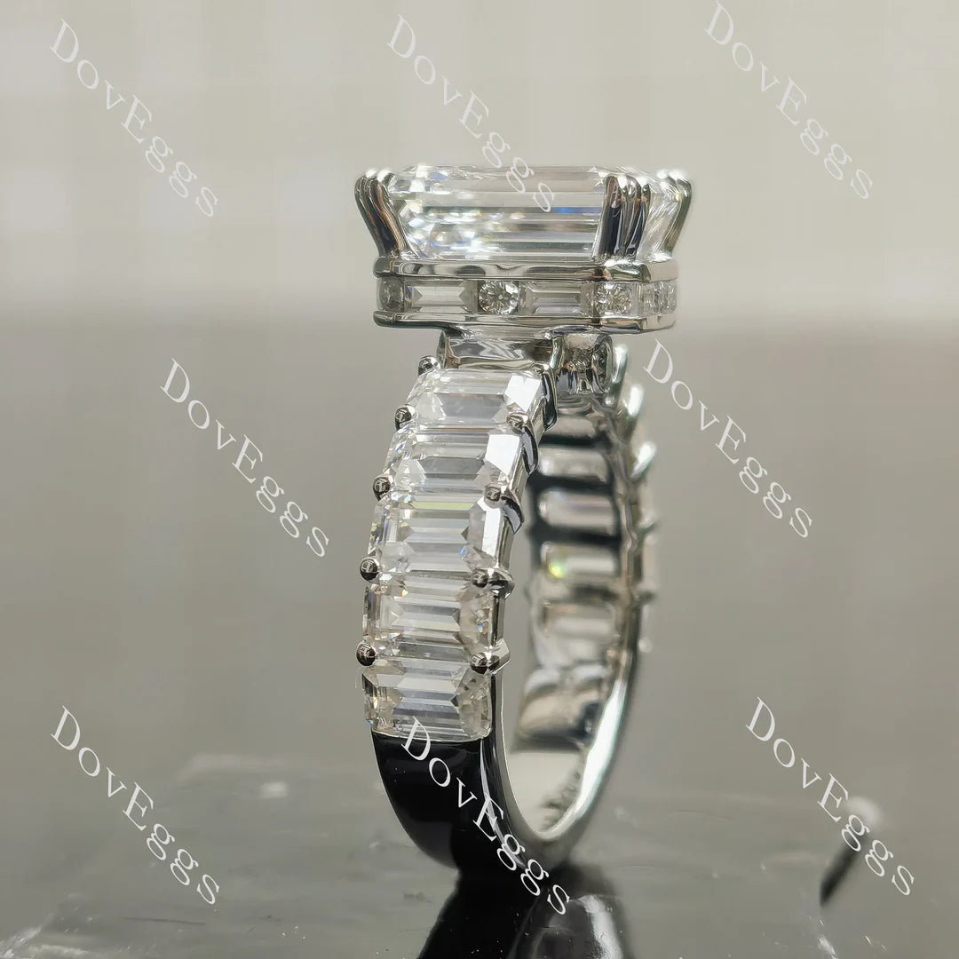 Side stones lab diamond engagement ring semi-mount only(Exclusively to DovEggs Stones)