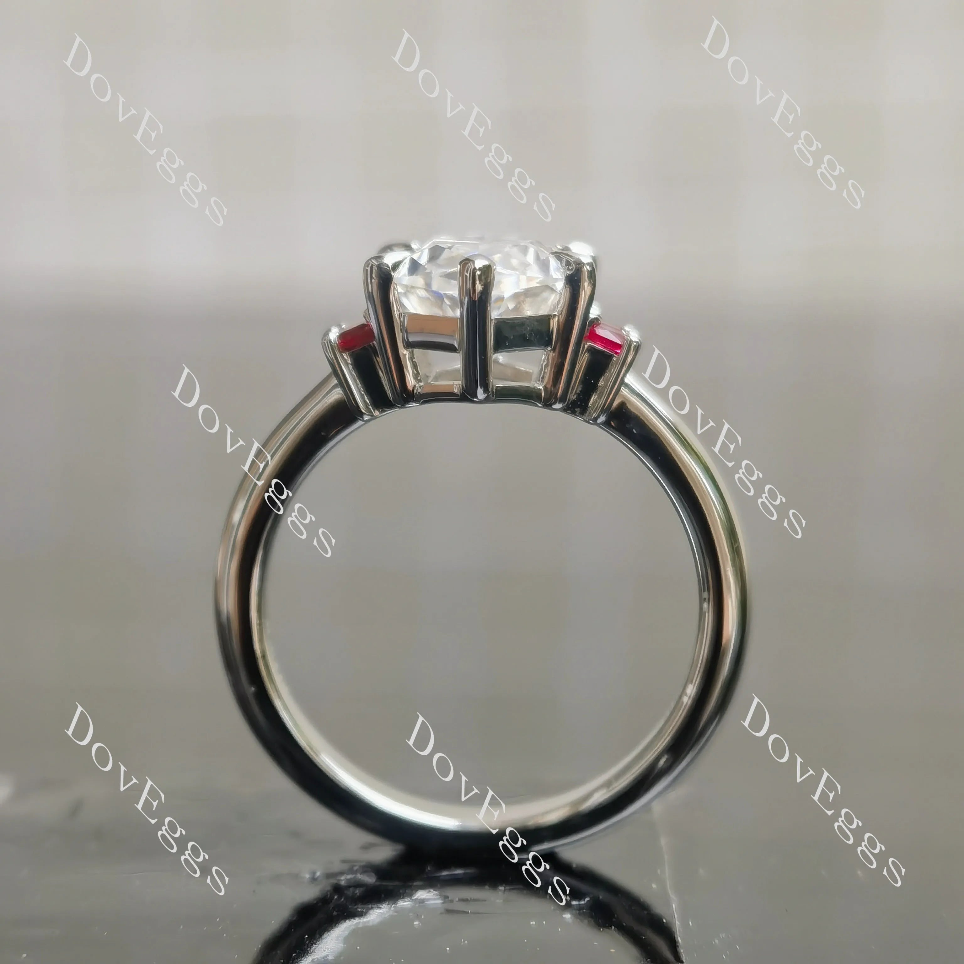Brenn-Marquise side stones moissanite engagement ring| DovEggs