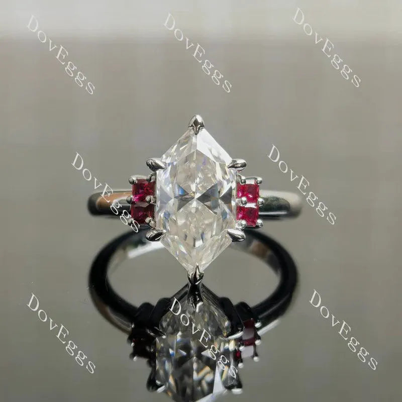 Brenn-Marquise side stones lab diamond engagement ring semi-mount only(Exclusively to DovEggs Stones)