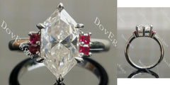 Brenn-Marquise side stones lab diamond engagement ring semi-mount only(Exclusively to DovEggs Stones)