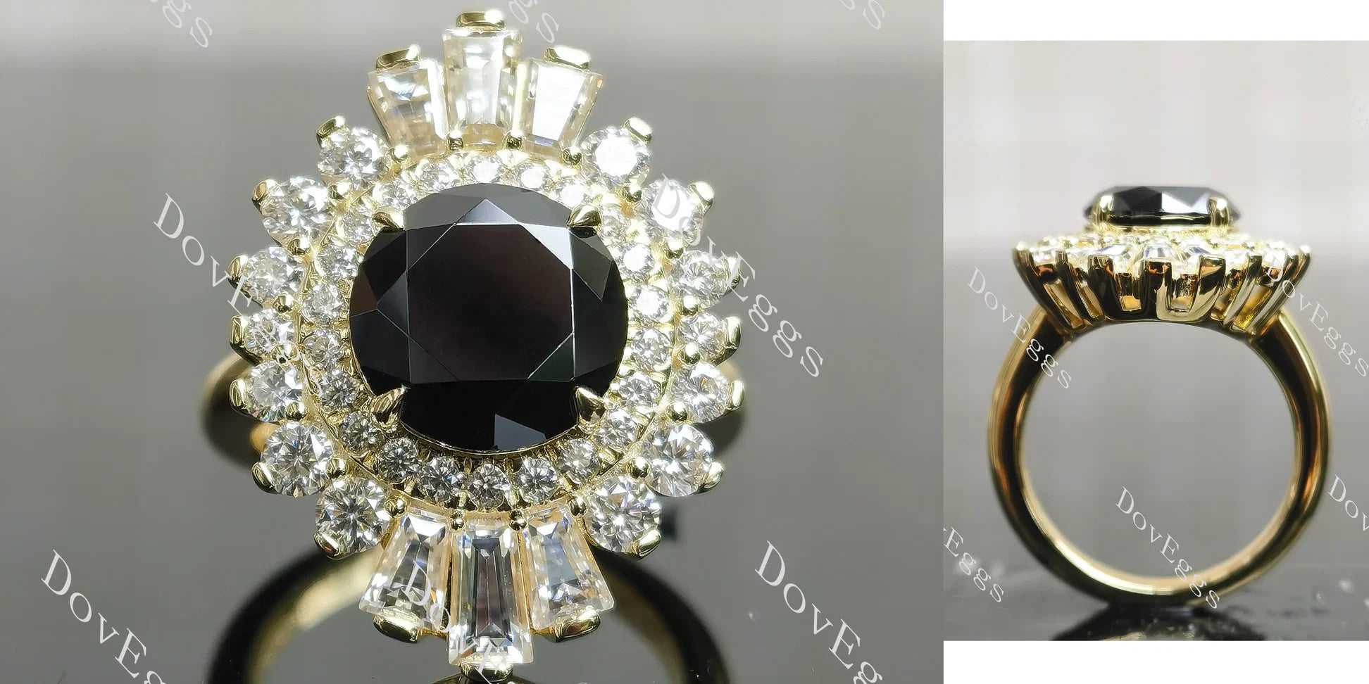 Halo vintage lab diamond engagement ring semi-mount only(Exclusively to DovEggs Stones)