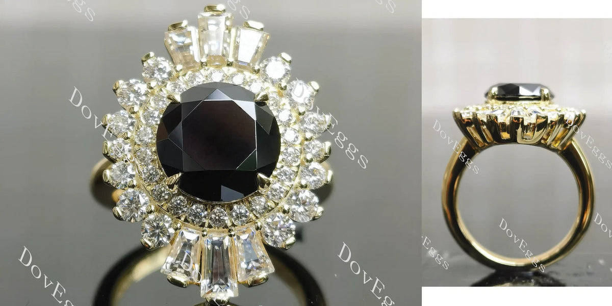 Halo vintage lab diamond engagement ring semi-mount only(Exclusively to DovEggs Stones)