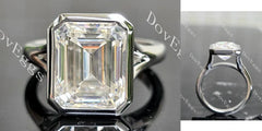 Solitaire bezel lab diamond engagement ring semi-mount only(Exclusively to DovEggs Stones)