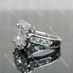 Halo art deco lab diamond engagement ring semi-mount only(Exclusively to DovEggs Stones)