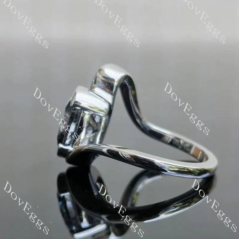 Solitaire twist bezel lab diamond engagement ring semi-mount only(Exclusively to DovEggs Stones)