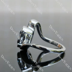 Oval twist bezel solitaire grey moissanite engagement ring| DovEggs