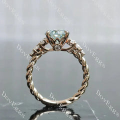 Side stones twisted shank lab diamond engagement ring semi-mount only(Exclusively to DovEggs Stones)