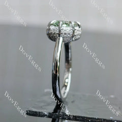 Art deco pave lab diamond engagement ring semi-mount only(Exclusively to DovEggs Stones)