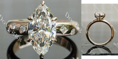 Marquise art deco moissanite engagement ring| DovEggs
