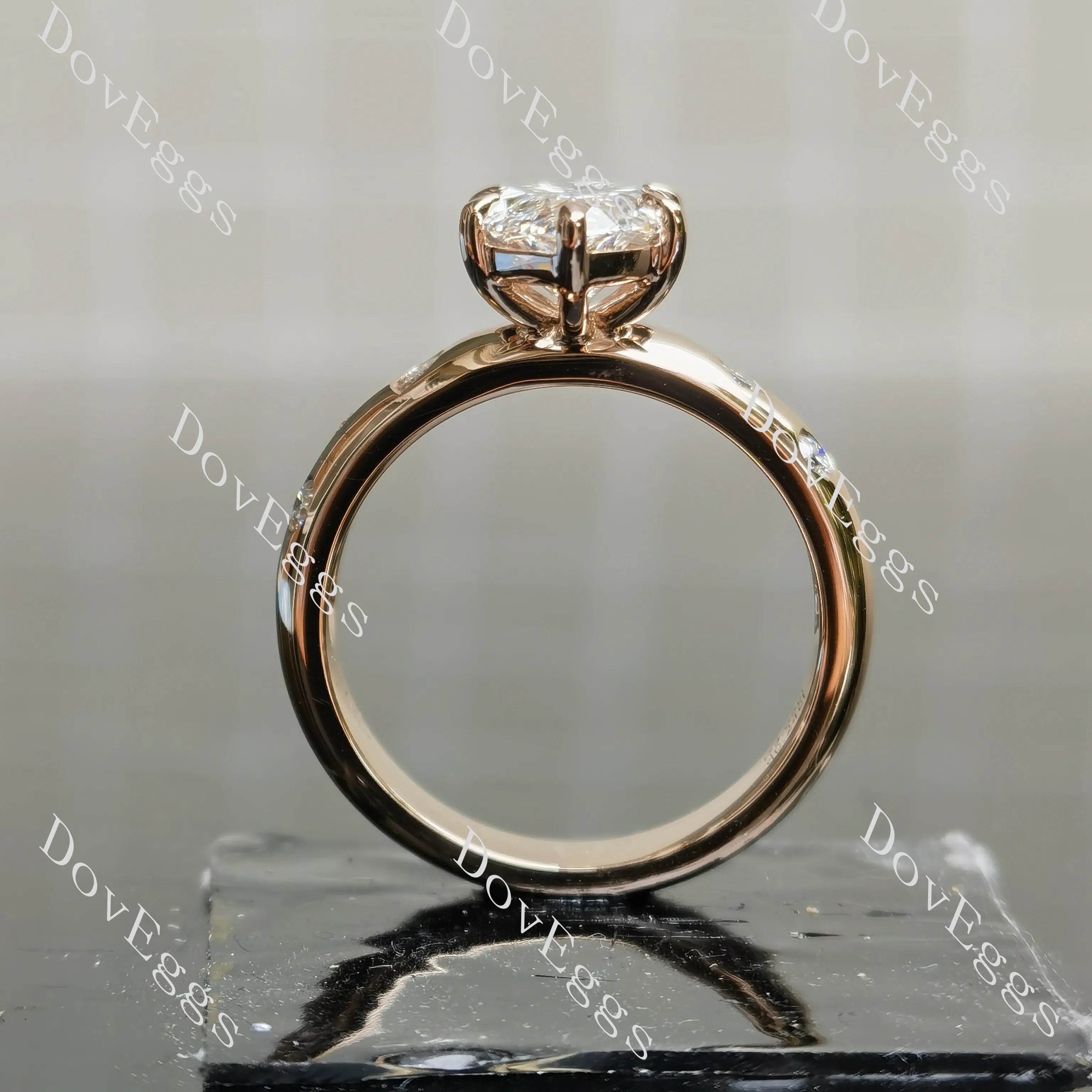 Marquise art deco moissanite engagement ring| DovEggs