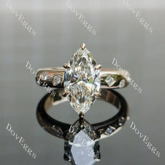 Art deco pave lab diamond engagement ring semi-mount only(Exclusively to DovEggs Stones)