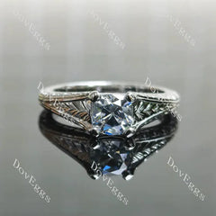 Solitaire carved lab diamond engagement ring semi-mount only(Exclusively to DovEggs Stones)