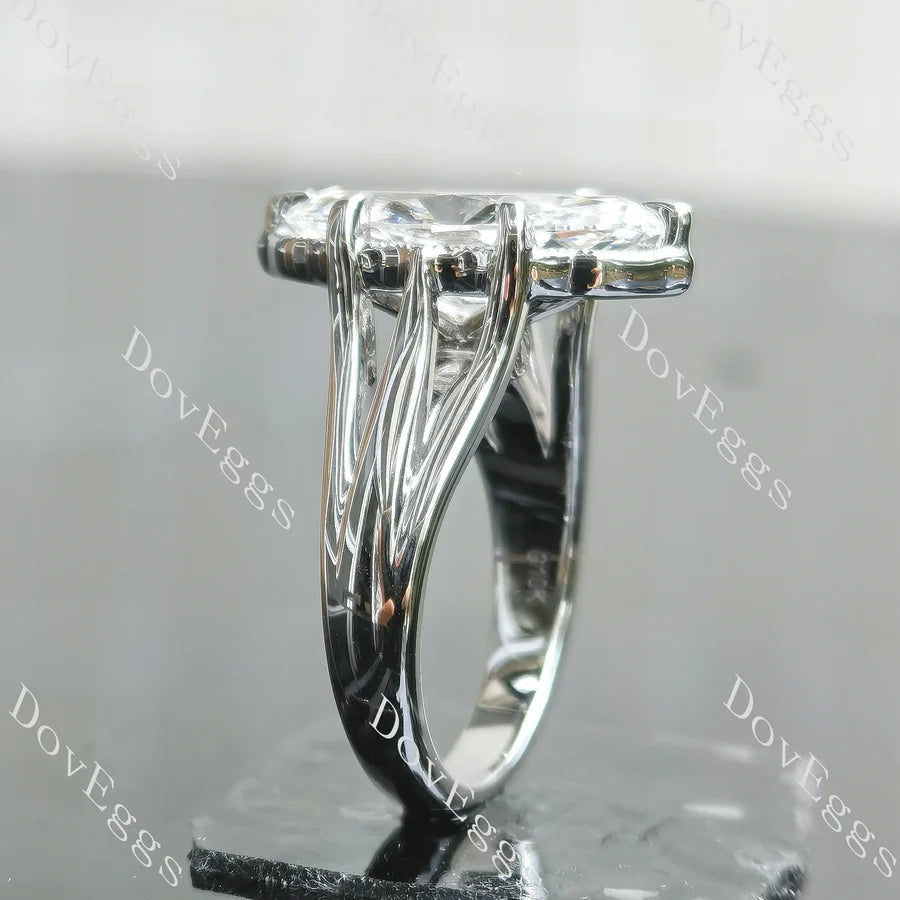 Split shanks vintage lab diamond engagement ring semi-mount only(Exclusively to DovEggs Stones)
