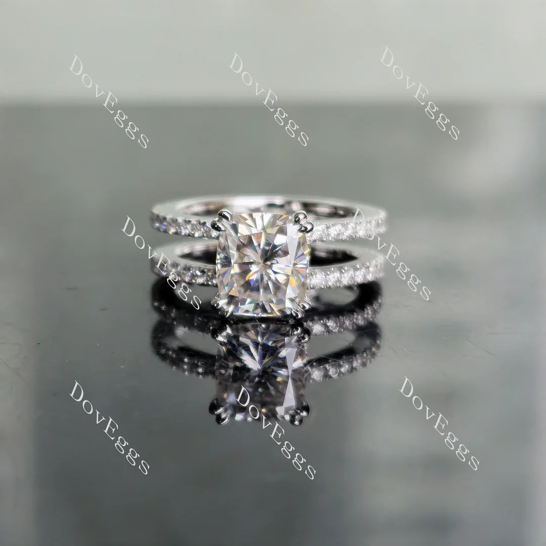 Doveggs full eternity two pave engagement ring only semi-mount only(Exclusively to DovEggs Stones)