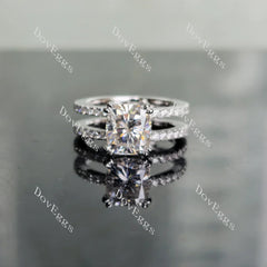 Doveggs full eternity two pave engagement ring only semi-mount only(Exclusively to DovEggs Stones)
