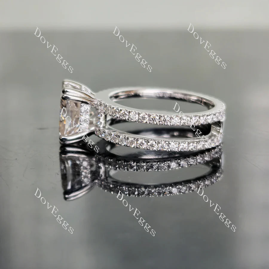 Doveggs full eternity two pave engagement ring only semi-mount only(Exclusively to DovEggs Stones)