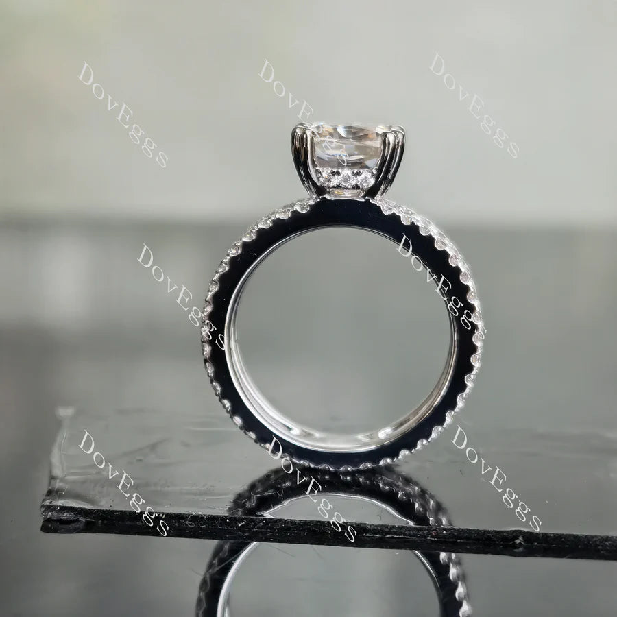Doveggs full eternity two pave engagement ring only semi-mount only(Exclusively to DovEggs Stones)
