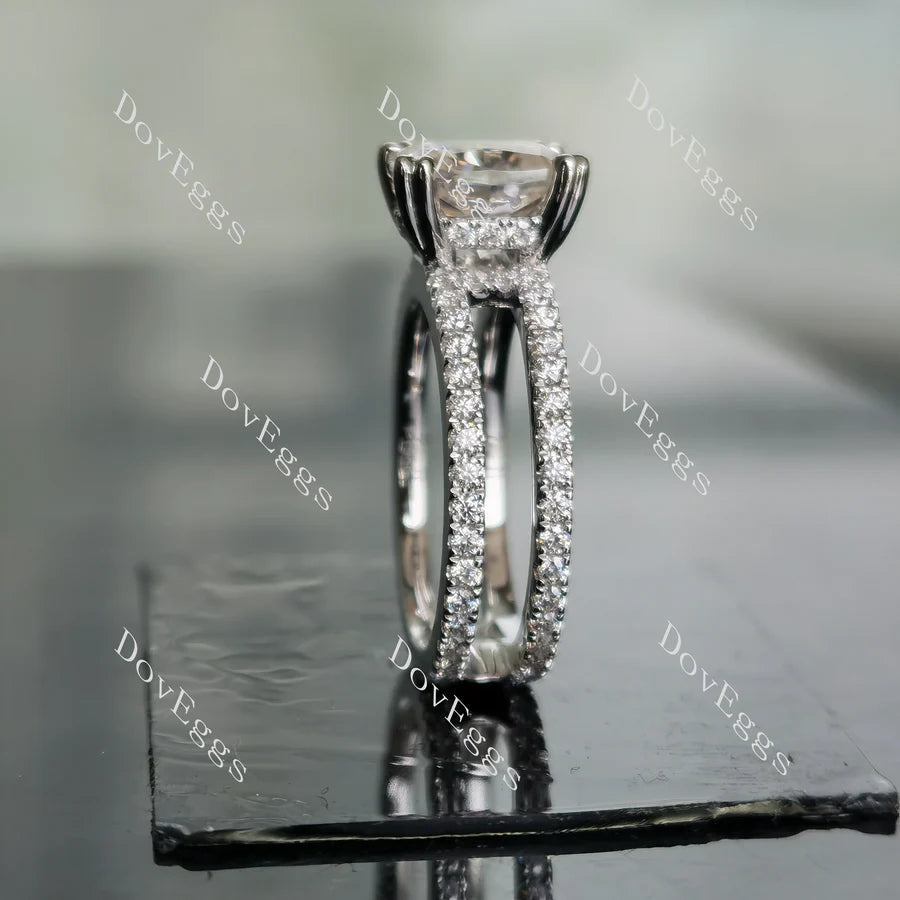 Doveggs full eternity two pave engagement ring only semi-mount only(Exclusively to DovEggs Stones)