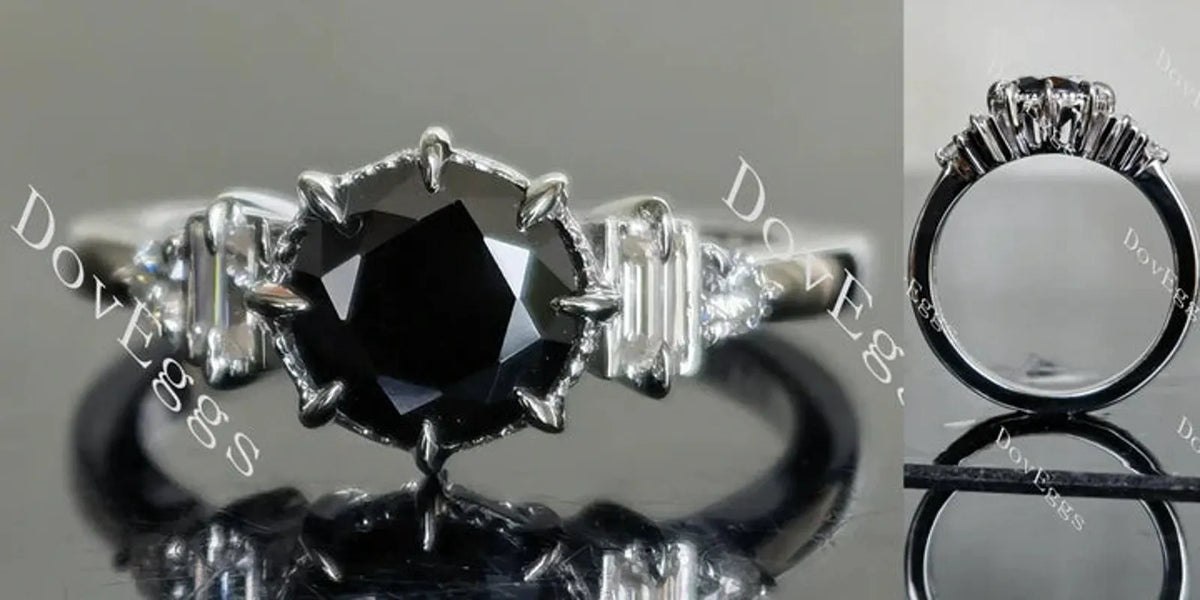 Doveggs side stones engagement ring semi-mount only(Exclusively to DovEggs Stones)
